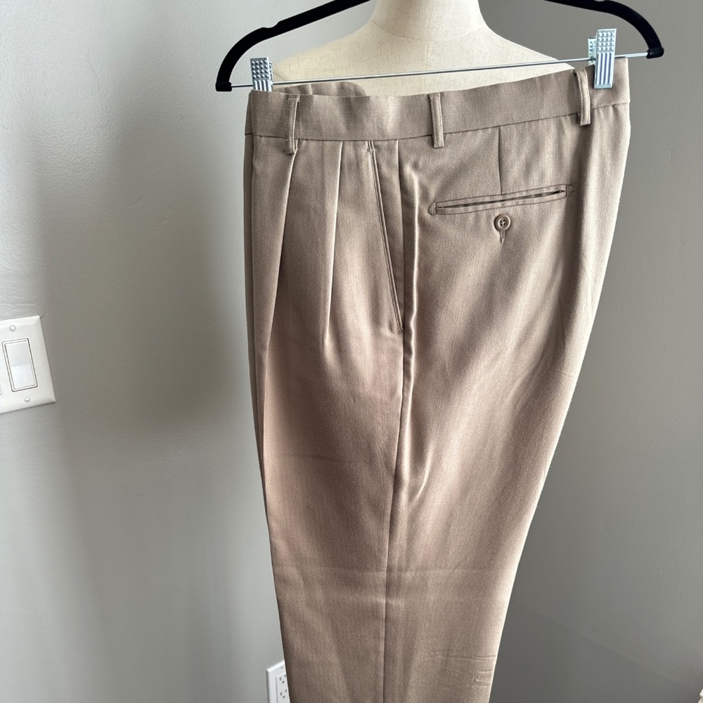 Men's Linea Naturale Bamboo/Wool Blend Pants - Beige - Size 33x31